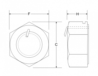 Lock Nuts Dimensions Drawing