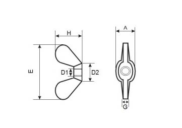 Metric Din 315 Wing Nuts Dimensions