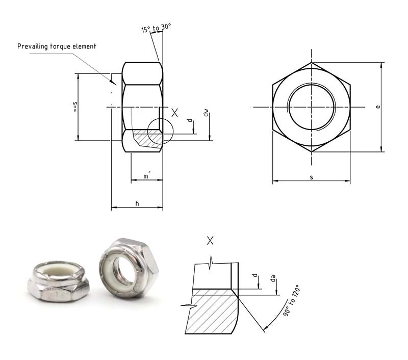 Nylock Jam Nuts Dimensions